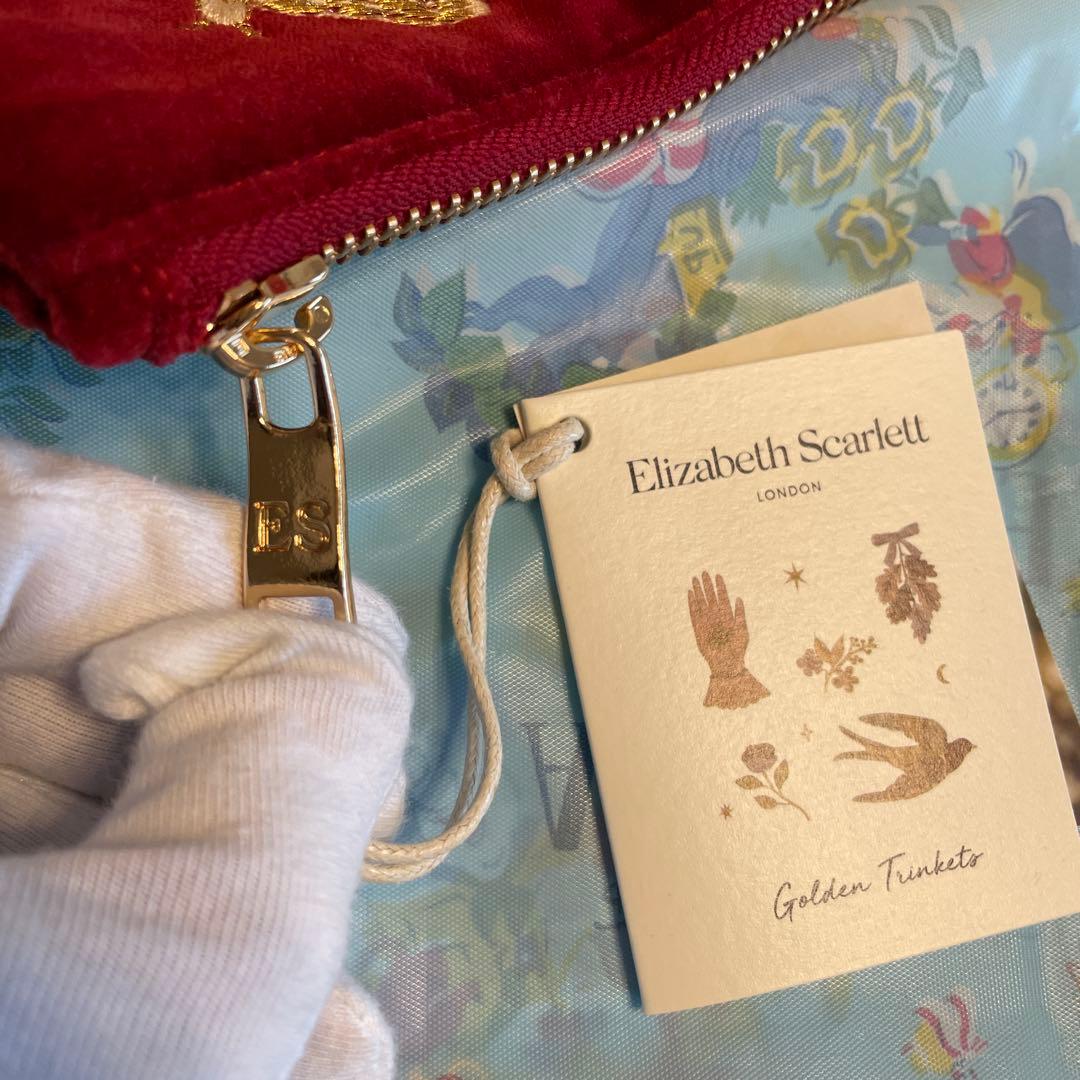 Elizabeth Scarlett ボルドー刺繍ポーチ　エブリデイポーチ