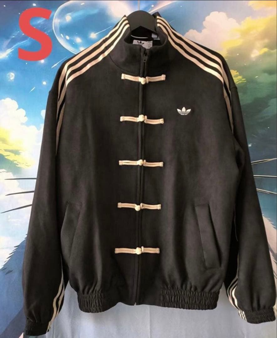 S 黒　adidas originals スエード トラックジャケット