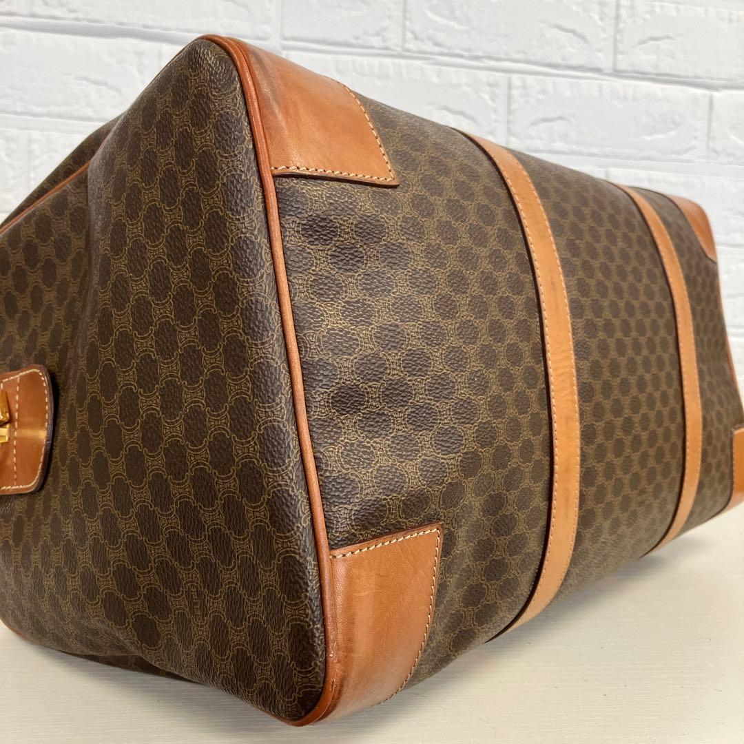 CELINE　ボストンバッグ　マカダム柄　ブラウン　南京錠付き　2940