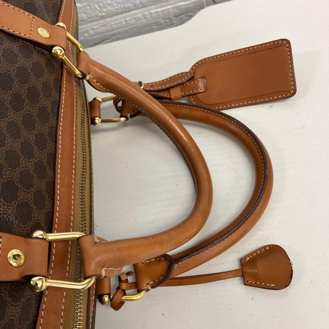 CELINE　ボストンバッグ　マカダム柄　ブラウン　南京錠付き　2940