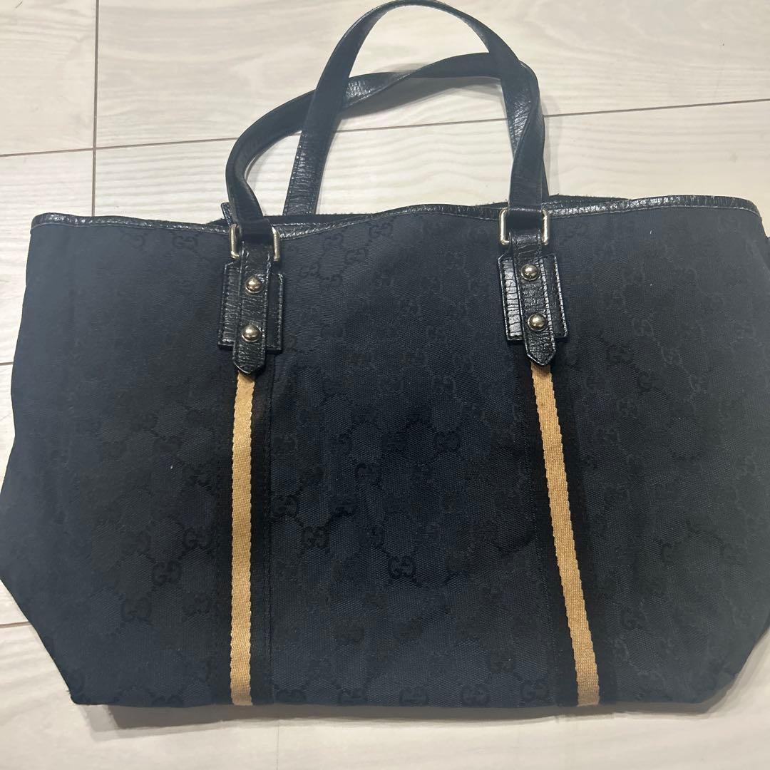 Gucci ネイビー ロゴ入り トートバック　バッグ