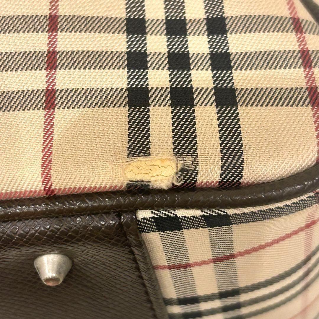 バーバリー　ハンドバッグ　ノバチェック　ミニボストン　ノバチェック　レザー