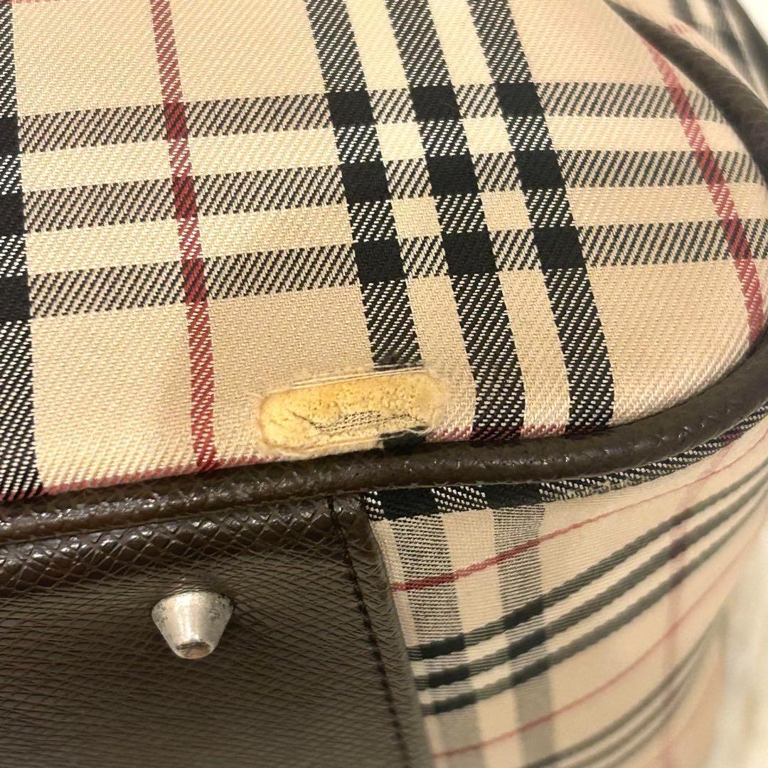 バーバリー　ハンドバッグ　ノバチェック　ミニボストン　ノバチェック　レザー