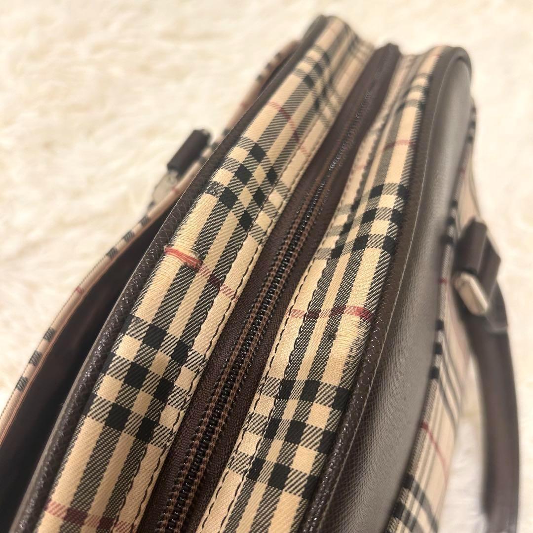 バーバリー　ハンドバッグ　ノバチェック　ミニボストン　ノバチェック　レザー