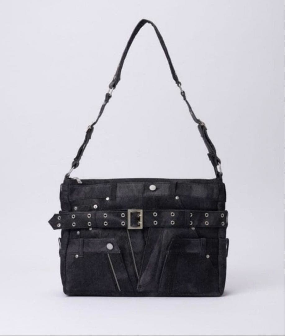 【GRANCY】 クレイジーレイヤードデニムパンツデザインショルダーバッグ