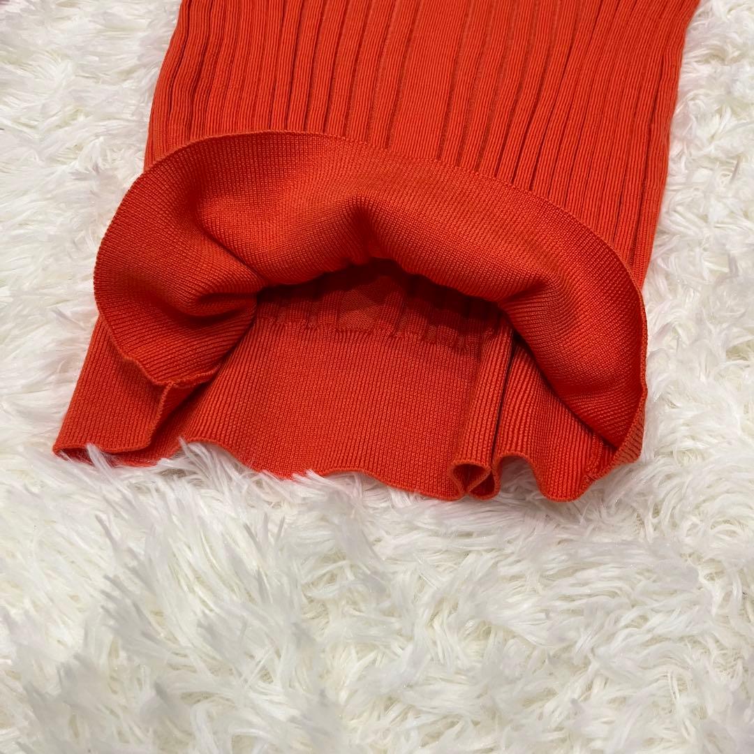 HYKE ハイク　ワイドリブニットセーター　オレンジ　1