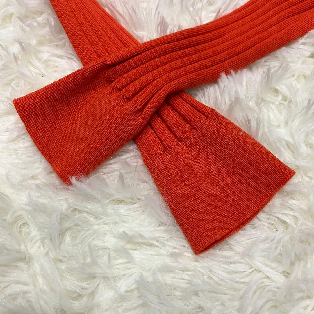 HYKE ハイク　ワイドリブニットセーター　オレンジ　1