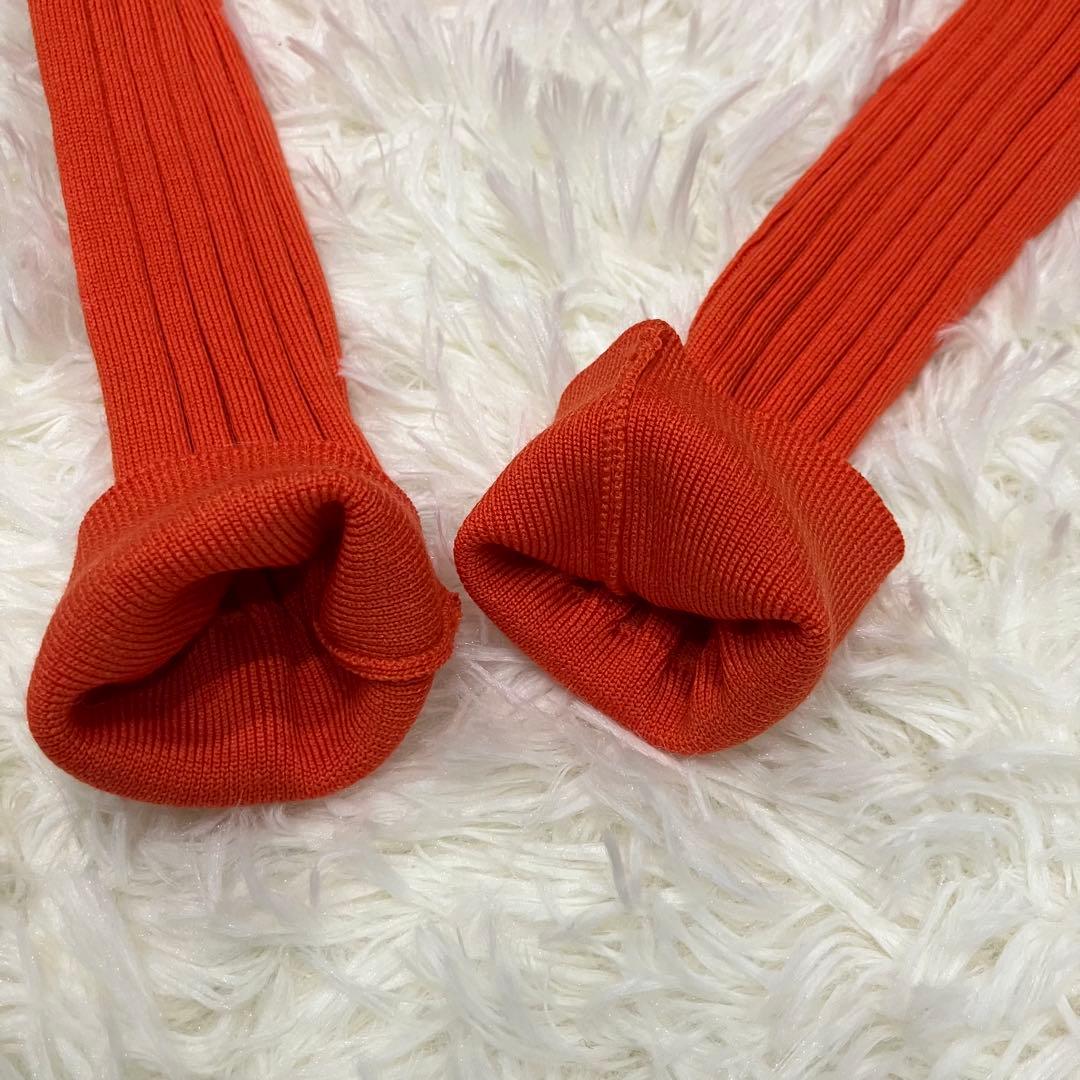 HYKE ハイク　ワイドリブニットセーター　オレンジ　1