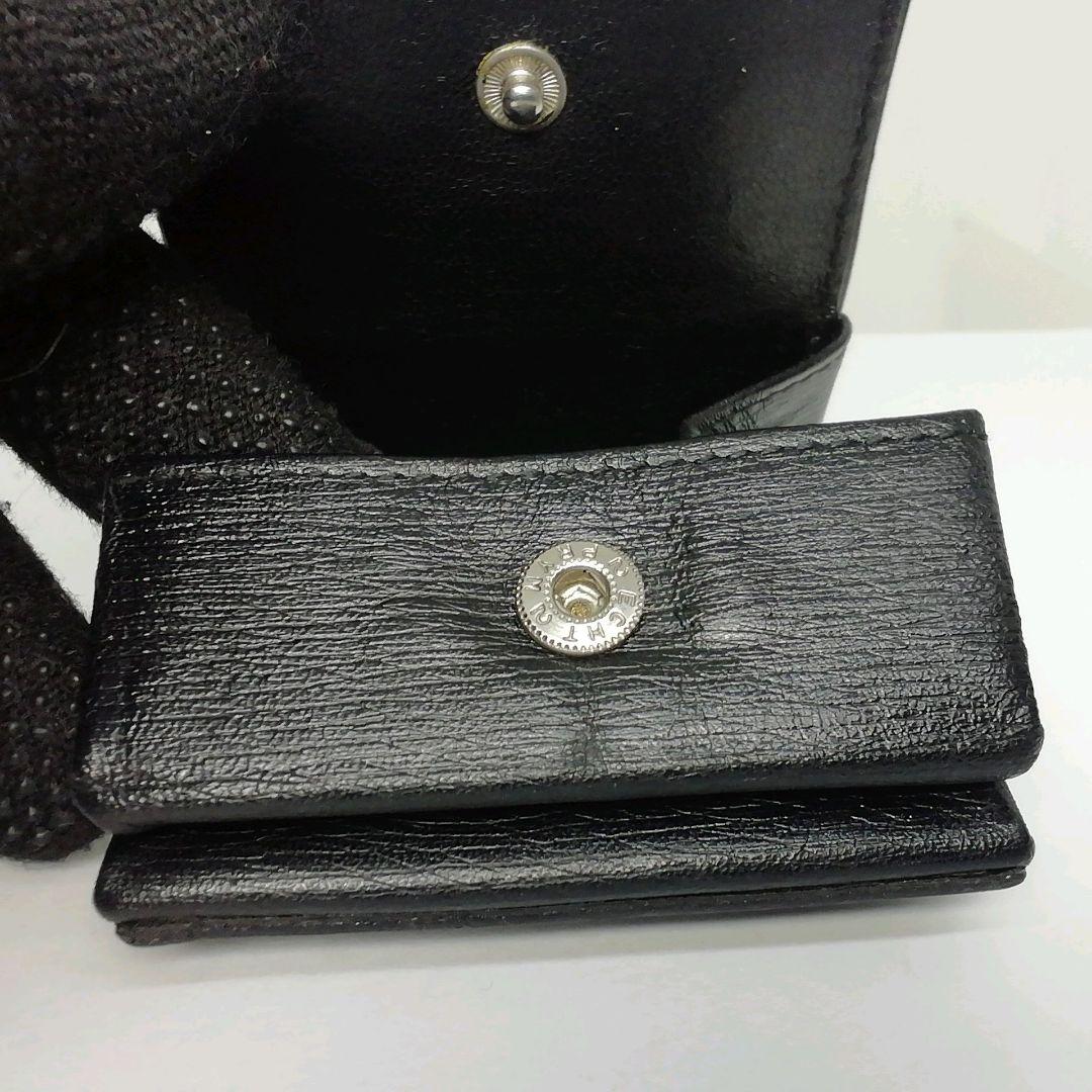 GUCCI　グッチ　ブラックレザー　箱型タイプ　ケース　小銭入れ