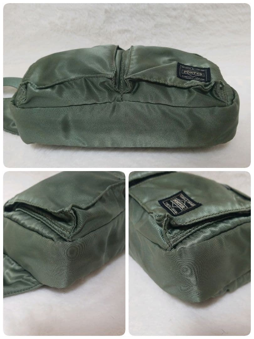 【美品】ポーター　PORTER　タンカー　ボディバッグ　セージグリーン　希少