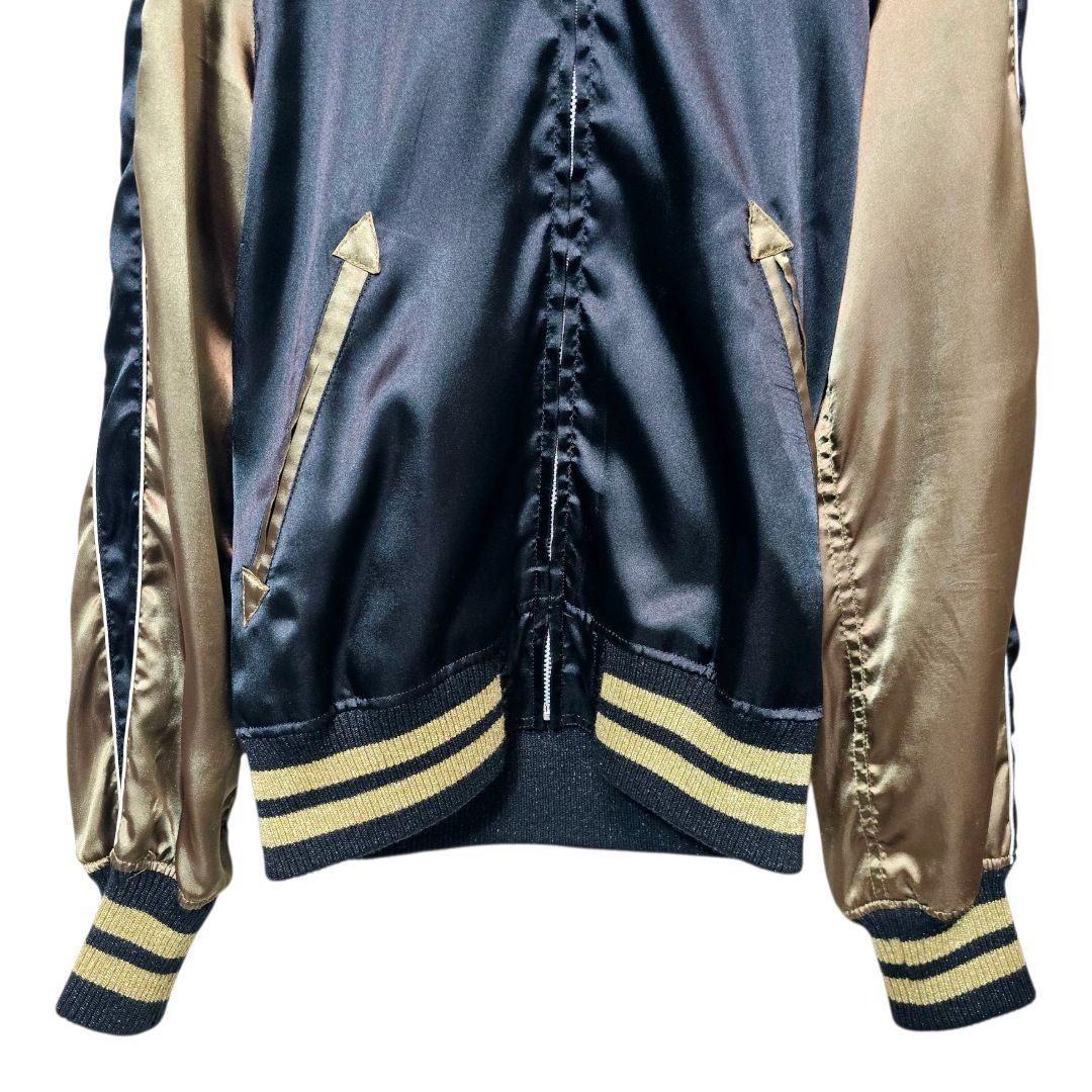 HYSTERIC GLAMOUR ヒスガール スカジャン バイクガール 黒×金