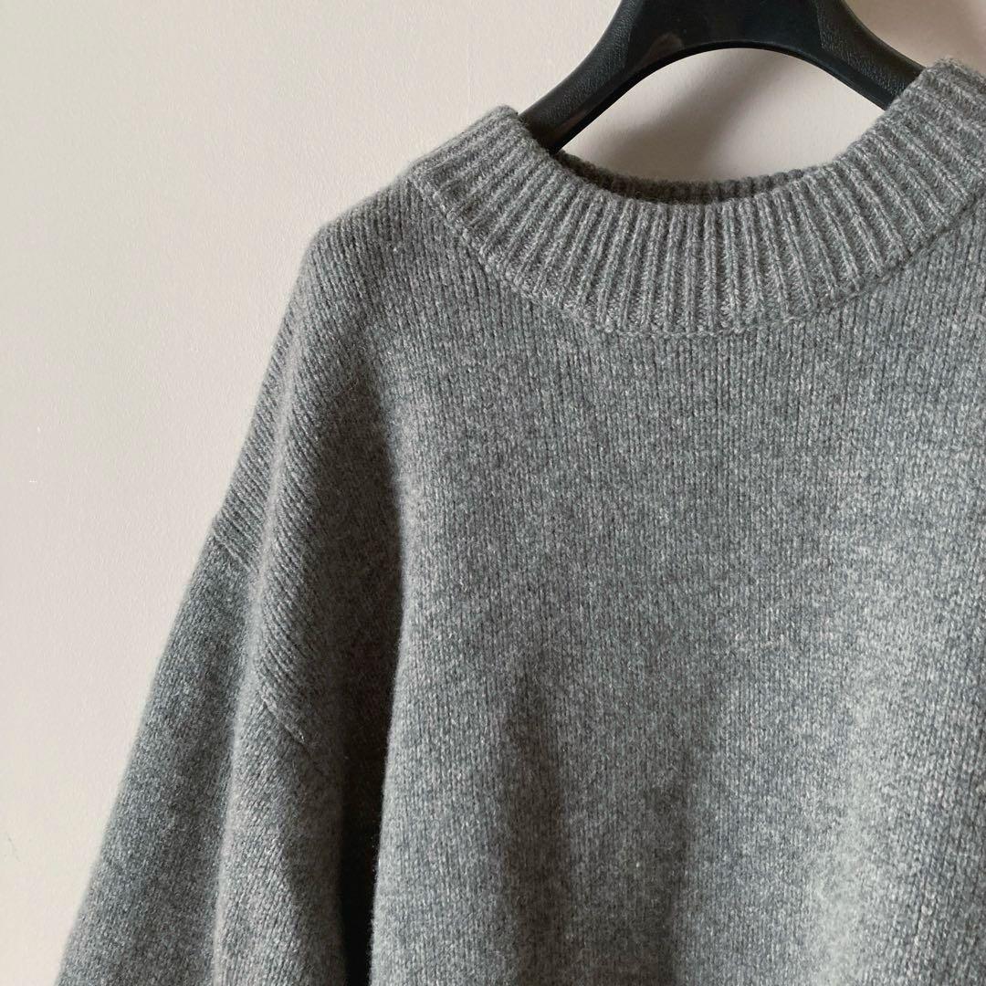 アダムエロペ＊ふわとろカシミヤウール たっぷり肉厚ボリューム袖ワイドニット