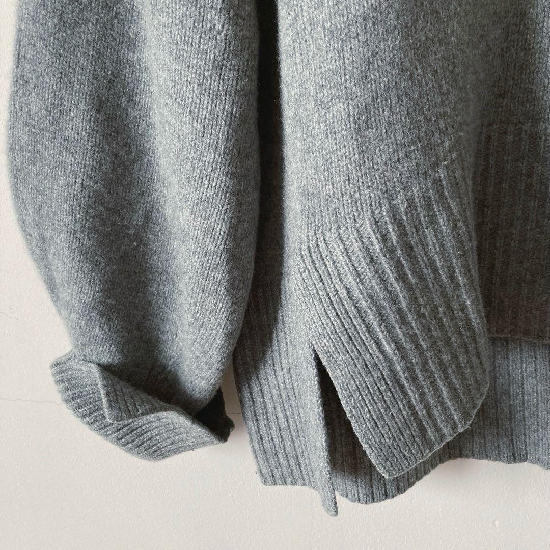 アダムエロペ＊ふわとろカシミヤウール たっぷり肉厚ボリューム袖ワイドニット