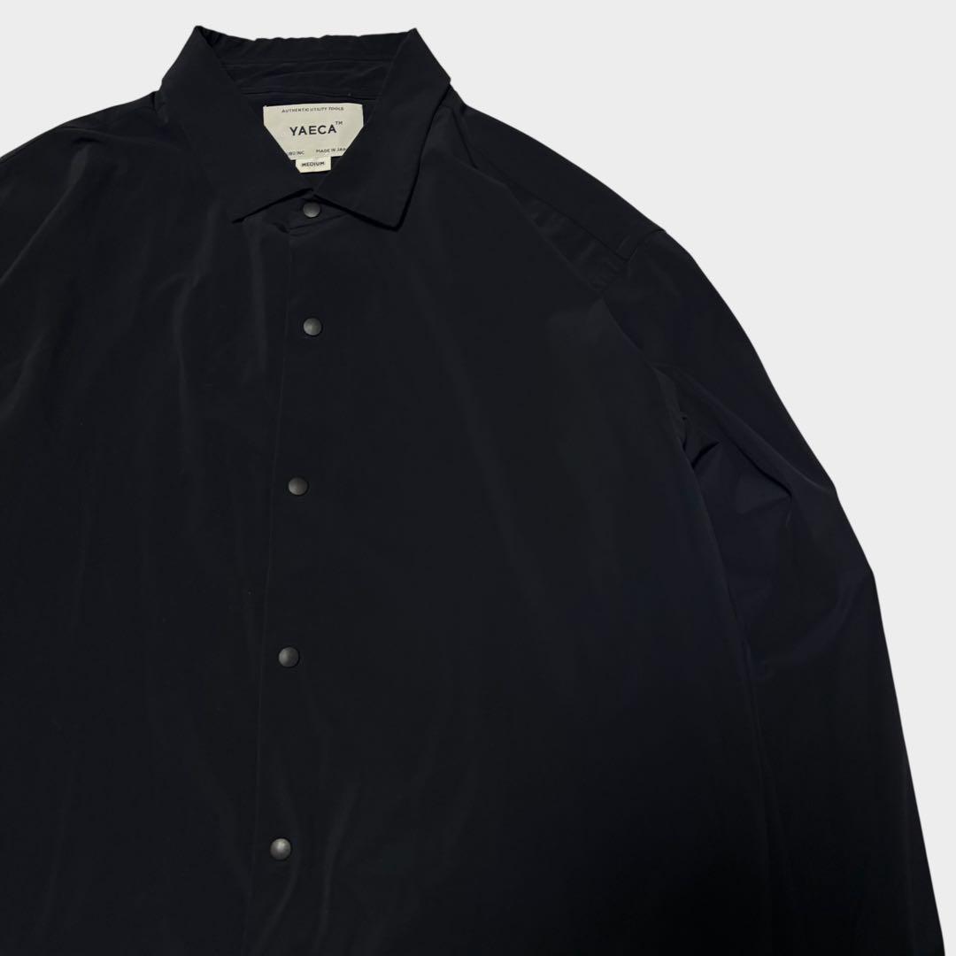 YAECA COMFORT SHIRT 抜群の伸縮性 ブラック ナイロンポリ M