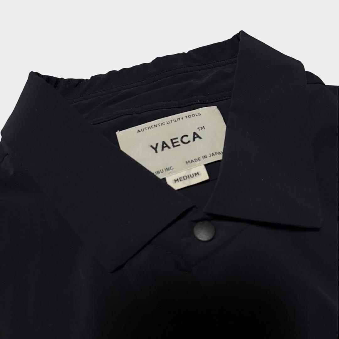 YAECA COMFORT SHIRT 抜群の伸縮性 ブラック ナイロンポリ M