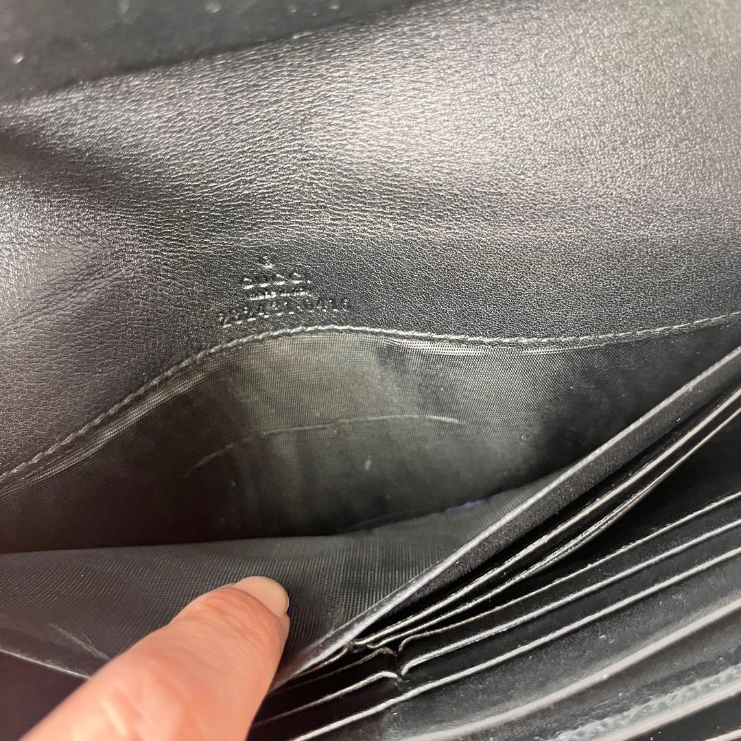 美品✨GUCCI シマ　インターロッキング　L字ファスナー　ブラック　長財布