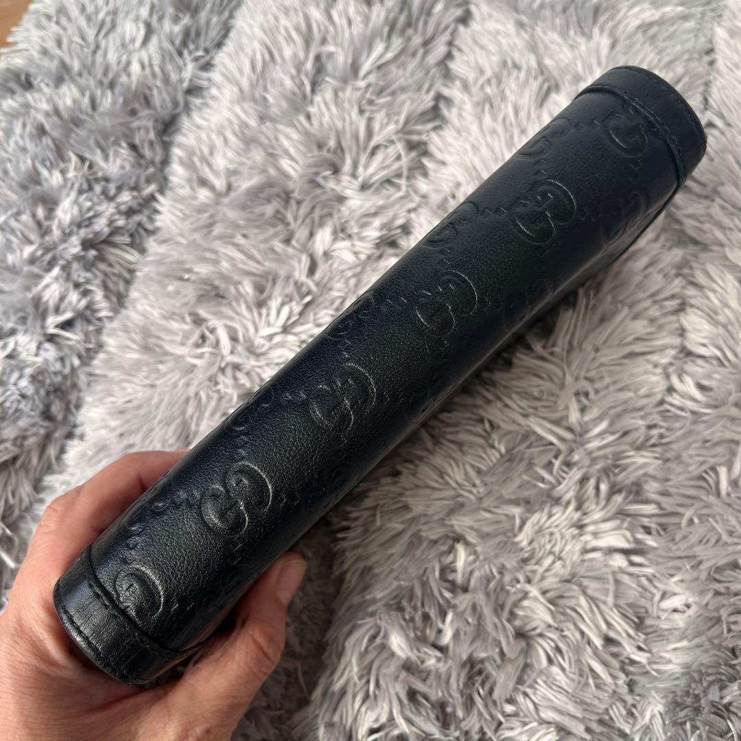 美品✨GUCCI シマ　インターロッキング　L字ファスナー　ブラック　長財布