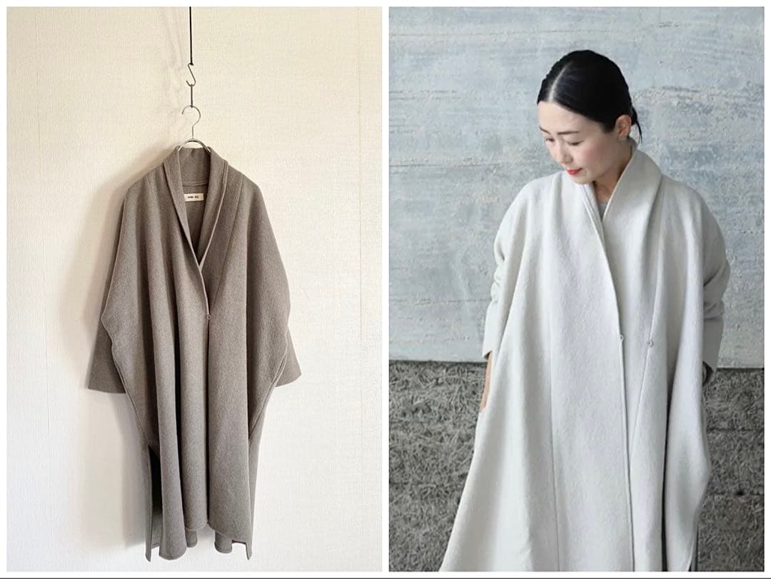 美品 evam eva press wool robe coat ゆったり