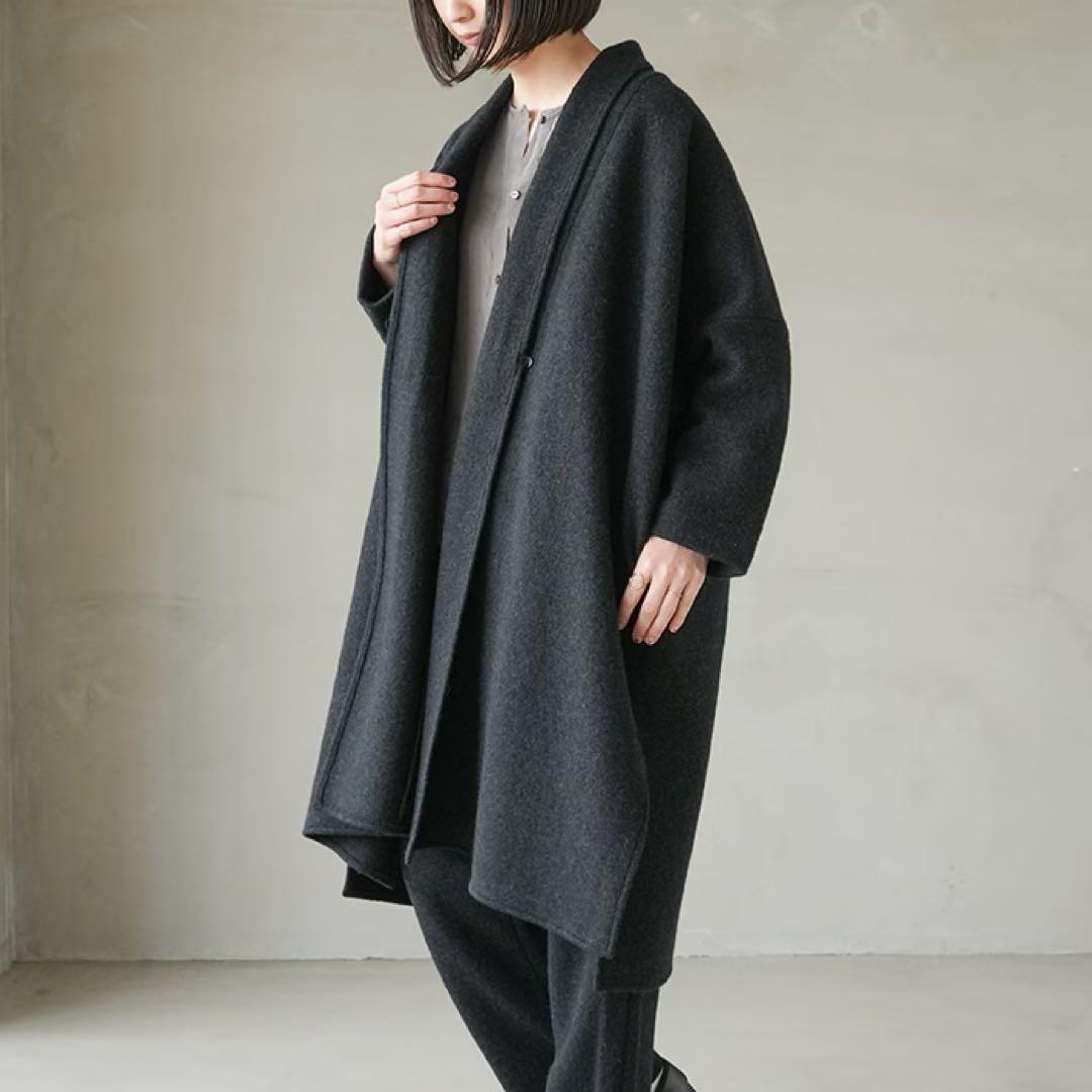美品 evam eva press wool robe coat ゆったり