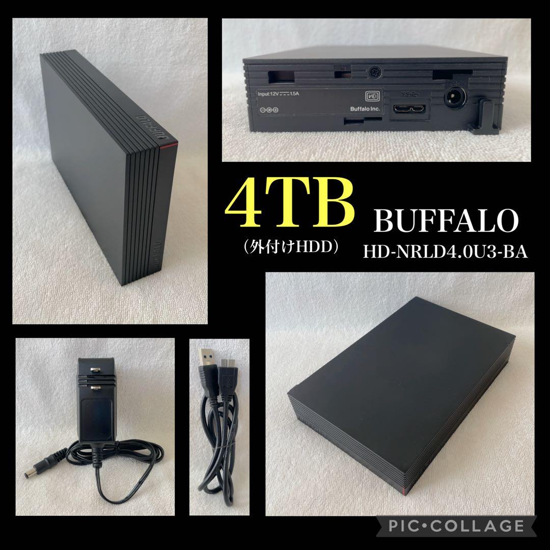【ken】BUFFALO外付けHDD 4TB HD-NRL4.0U3-BA