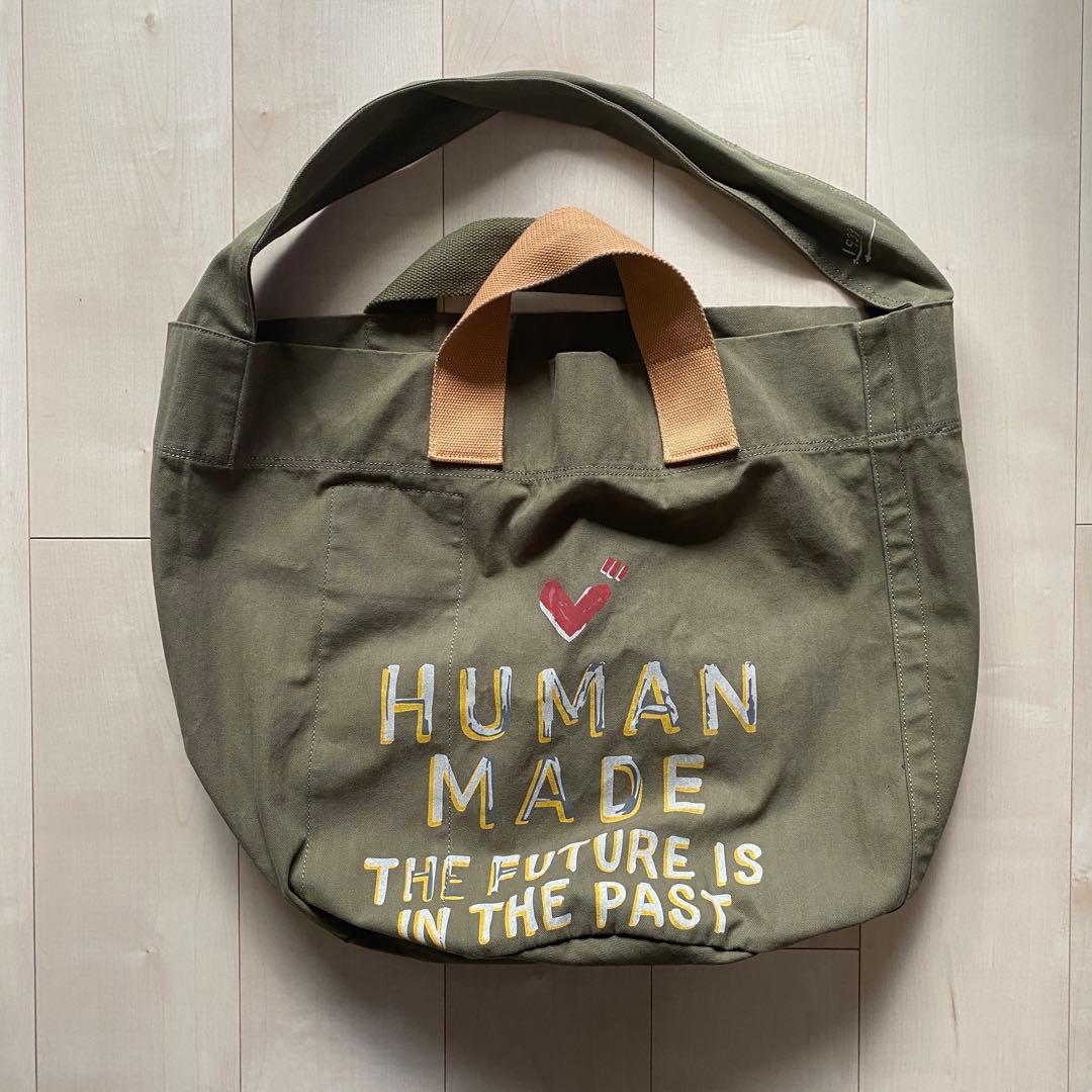 HUMAN MADEヒューマンメイド ミリタリーグリーンショルダートートバッグ