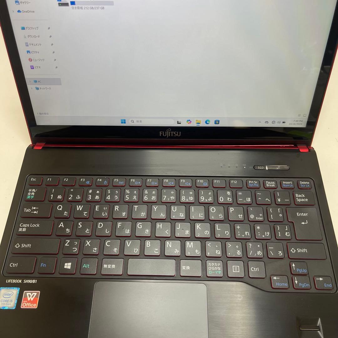 #377 富士通 LIFEBOOK SH90 i5-7200U 8GB 256G