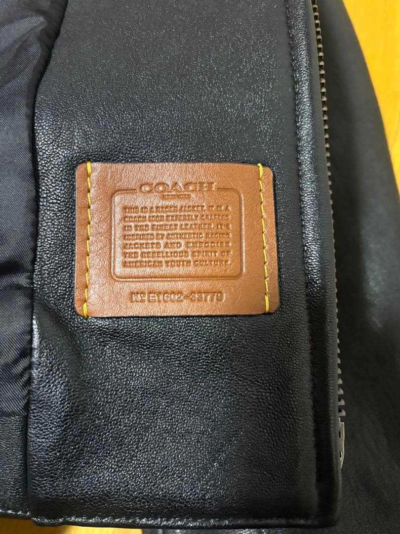 ブラックレザージャケット COACH保管袋付き
