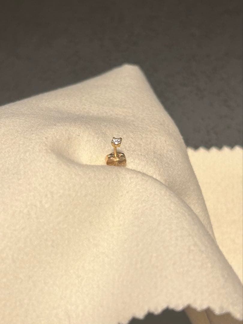 ete 1粒ダイヤ 片耳ピアス