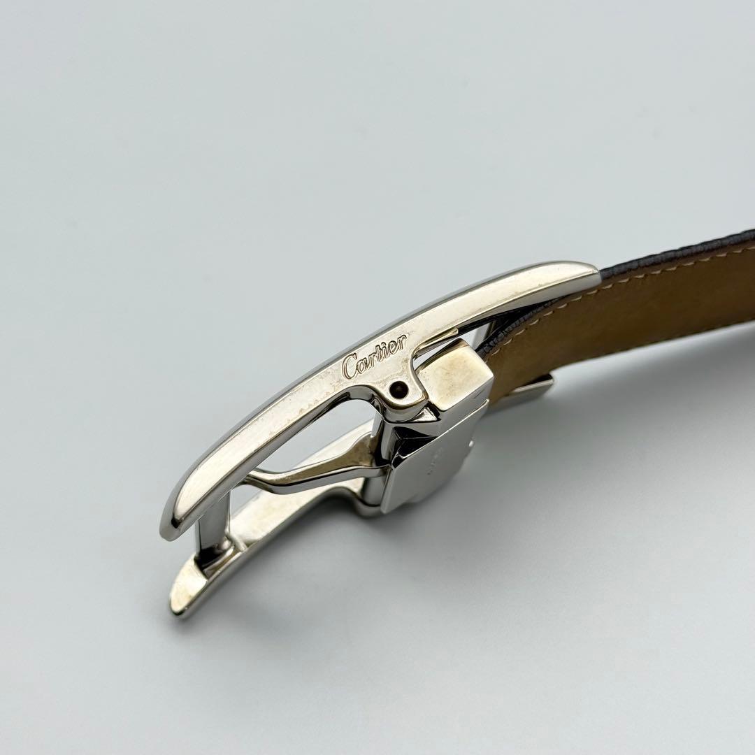 ✨良品✨カルティエ ベルト タンク 純正革 メンズ ビジネス シルバー金具