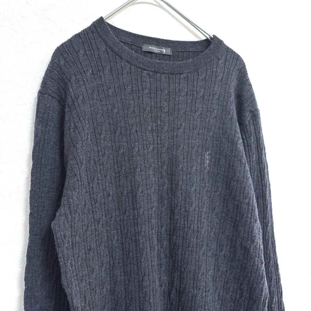 MACKINTOSH リブ編み 長袖ニット セーター ダークグレー M 【美品】