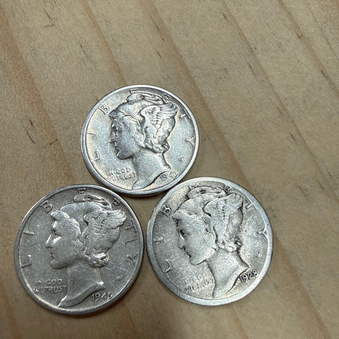 豆*び様 マーキュリー・ダイム 12枚セット アメリカ 銀貨