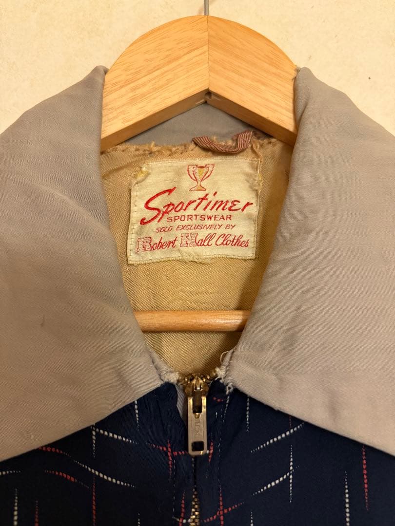 50s Sport Chief カスリ柄レーヨン ギャバジンジャケット