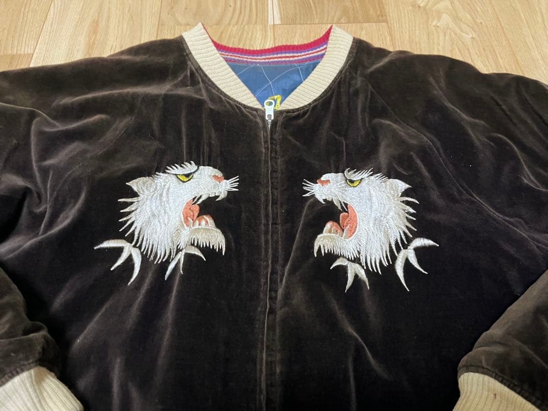 希少‼️ヴィンテージスカジャン別珍　虎　サイズ40