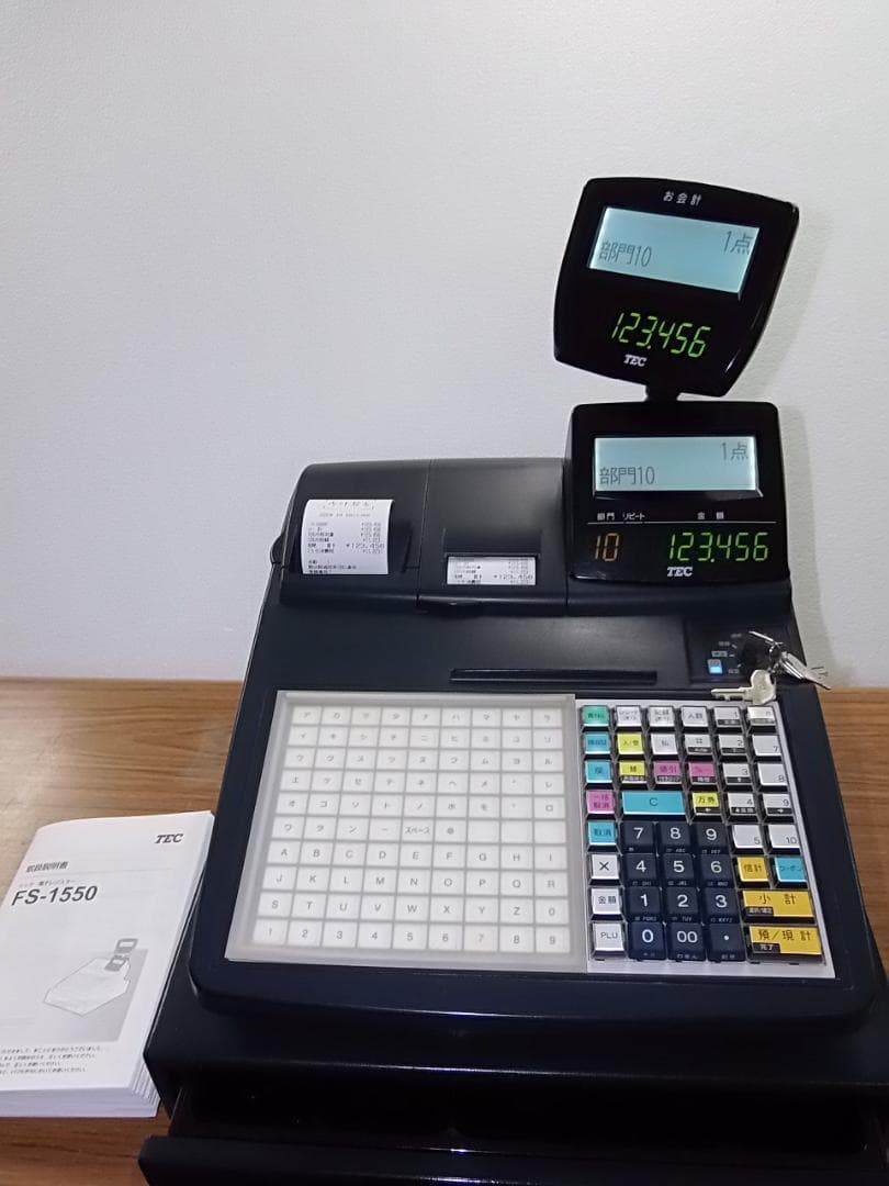 人気の黒38店名設定無料飲食向東芝テックFS-1550インボイスレジスター