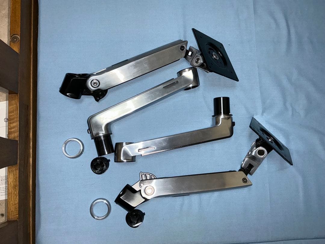 エルゴトロン　LX モニターアーム　長身ポール　追加アーム、デスク保護シート付き