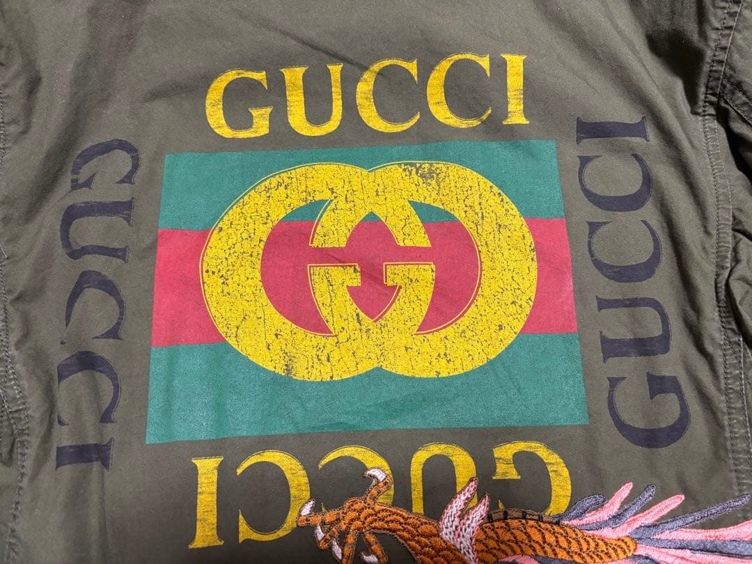 【美品】GUCCI グッチ ミリタリージャケット 龍の刺繍 サイズ46