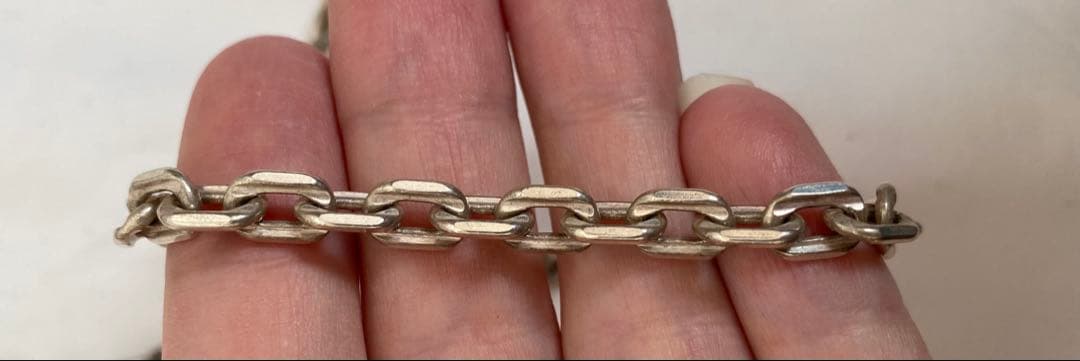 ⚠*ん様 SILVER925 OVAL CHAIN NECKLACE/シルバー/