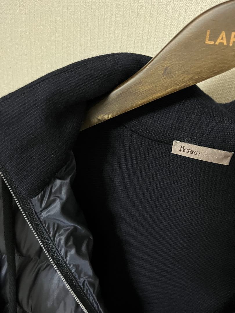 きなこHERNOリゾートハイブリッドダウンパーカー サイズ48 ネイビー