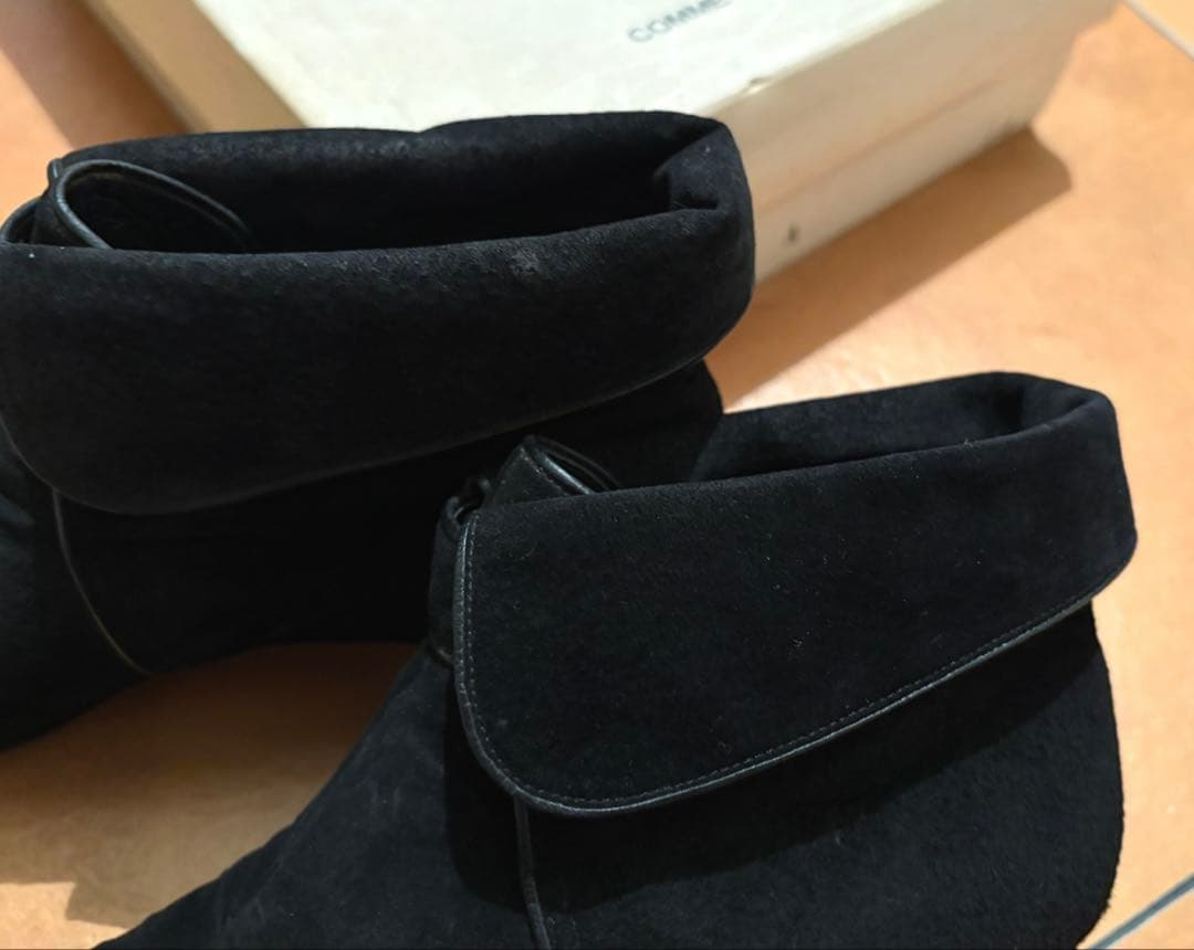 コムデギャルソンビンテージ、スウェードショートブーツ、黒、希少