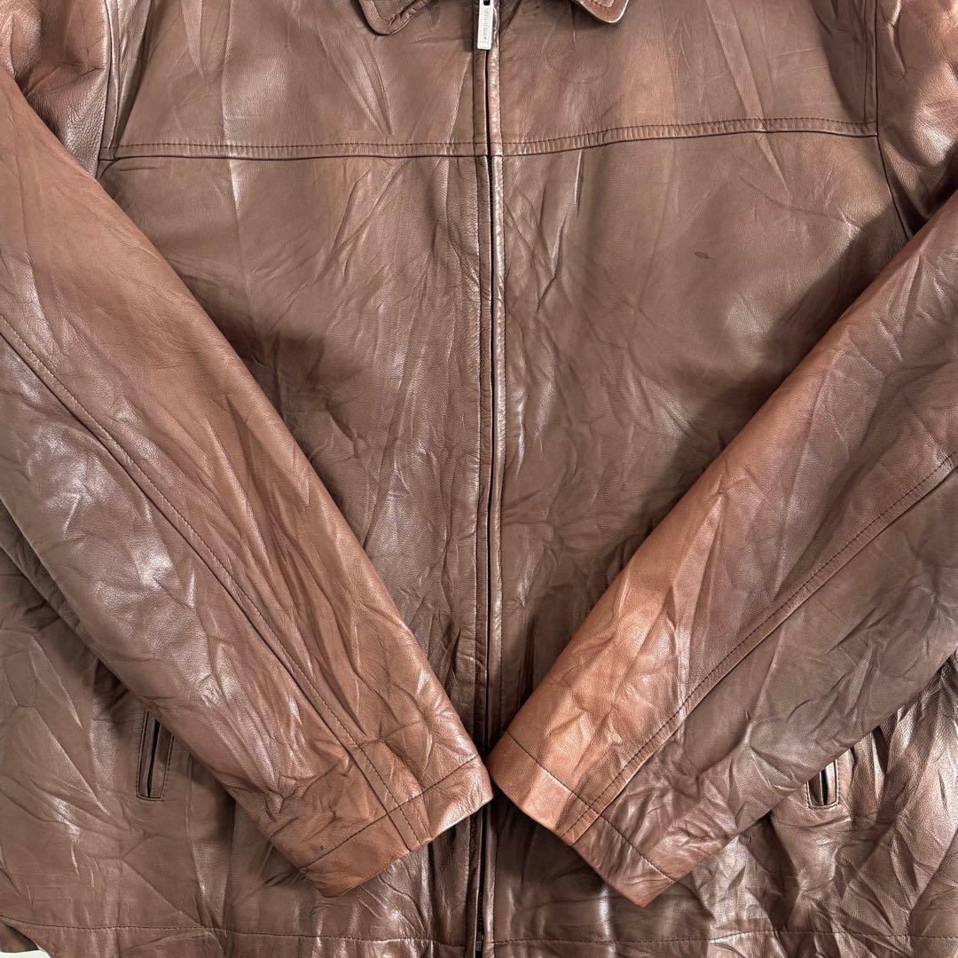 【最高級スペイン製】Burburry 山羊革 レザージャケット 50