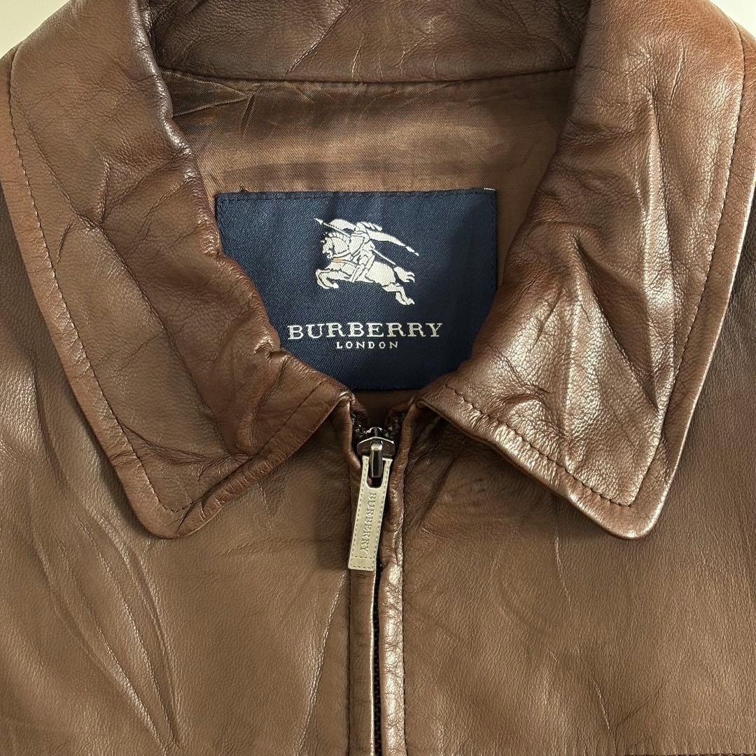 【最高級スペイン製】Burburry 山羊革 レザージャケット 50