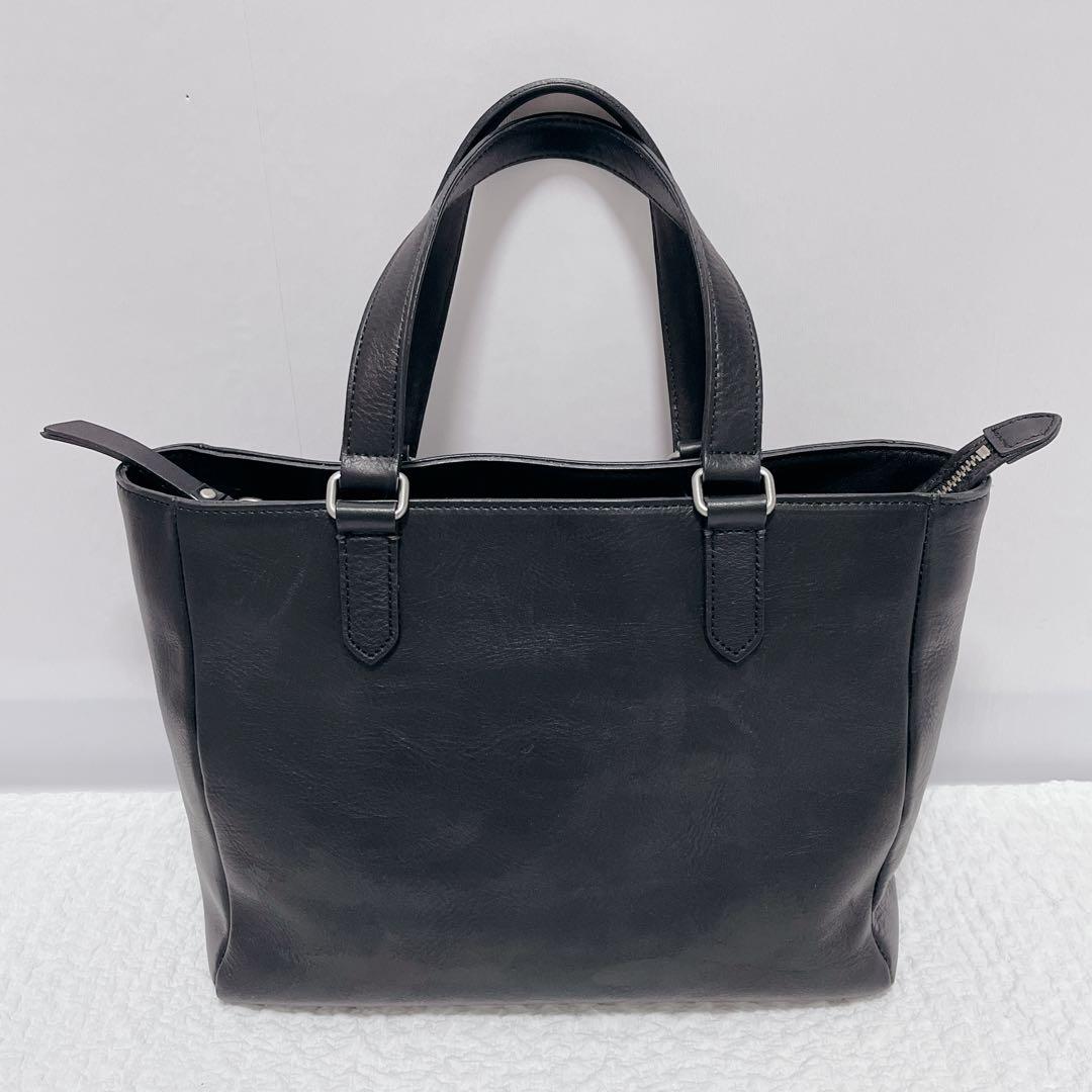 オールレザートートバッグ　MARGARET HOWELL idea 黒　本革