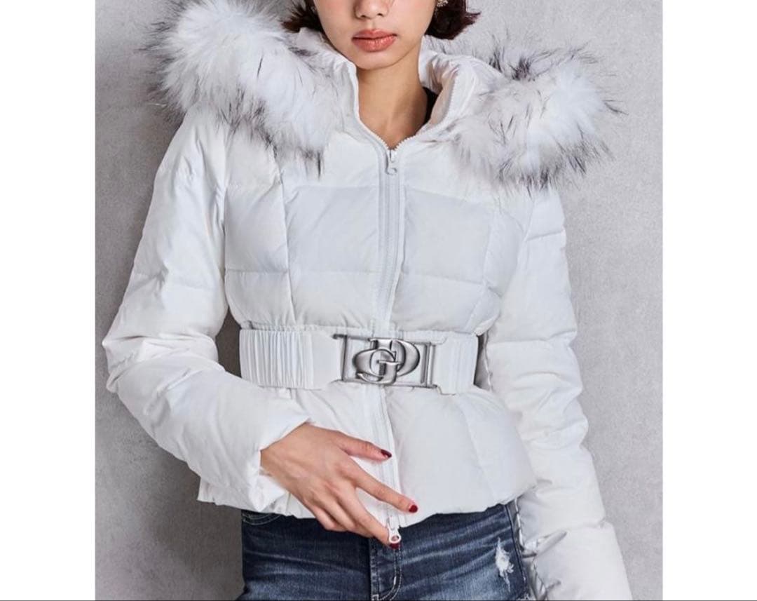 即日発送！GYDA GDベルト付きショートダウンコート　ホワイト　僅か