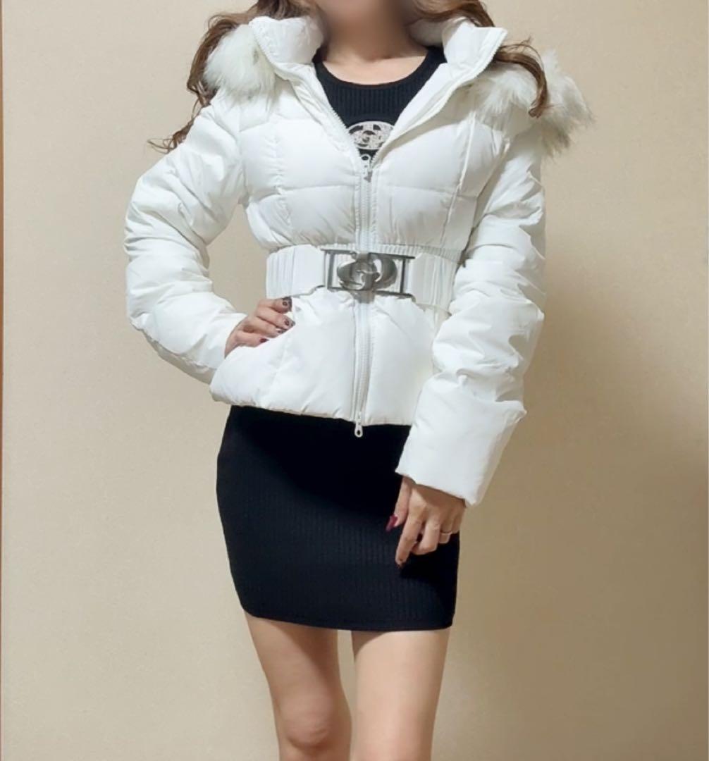 即日発送！GYDA GDベルト付きショートダウンコート　ホワイト　僅か