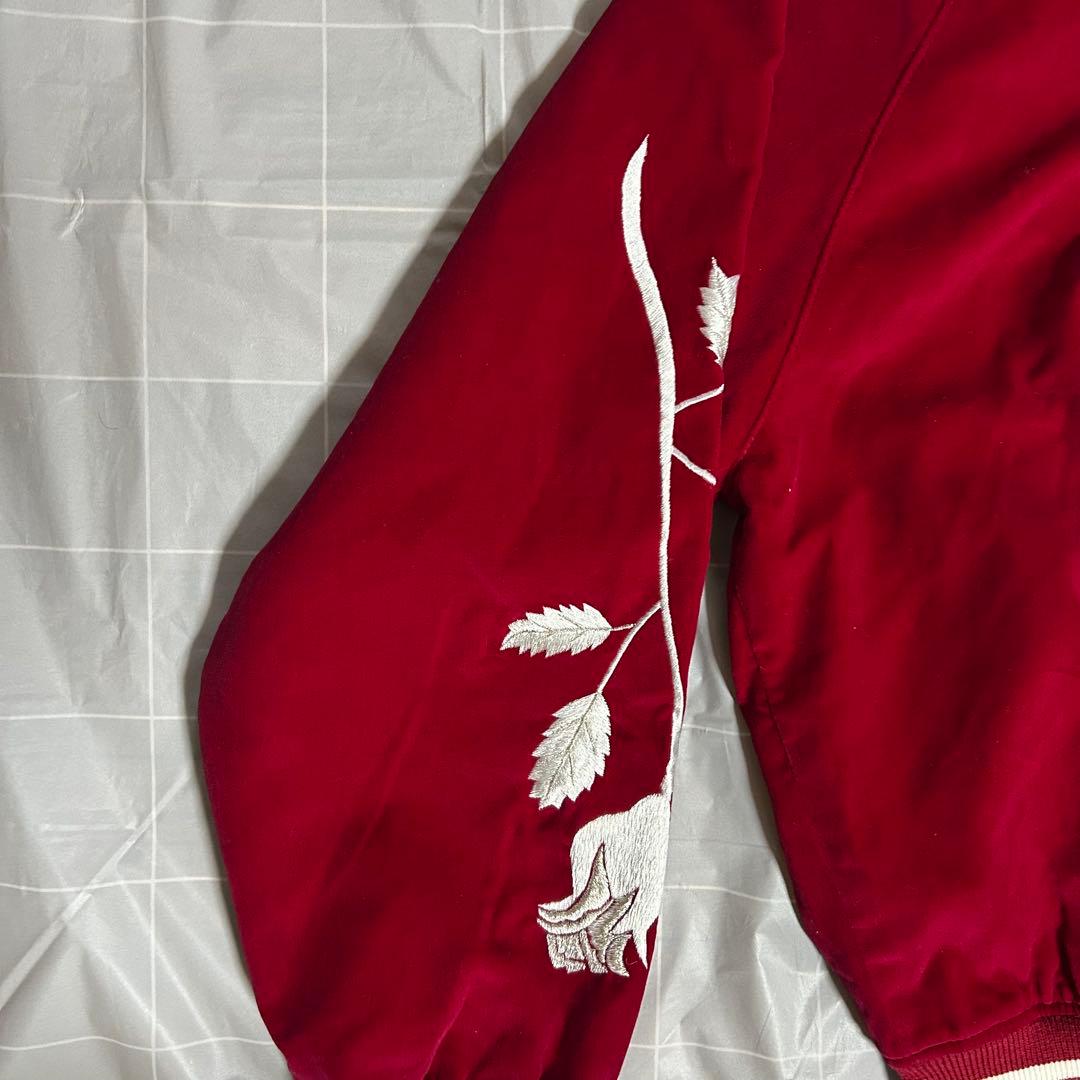 【美品】横須賀プリンス商会　ビンテージスカジャン　別珍　ベロア　M ワインレッド