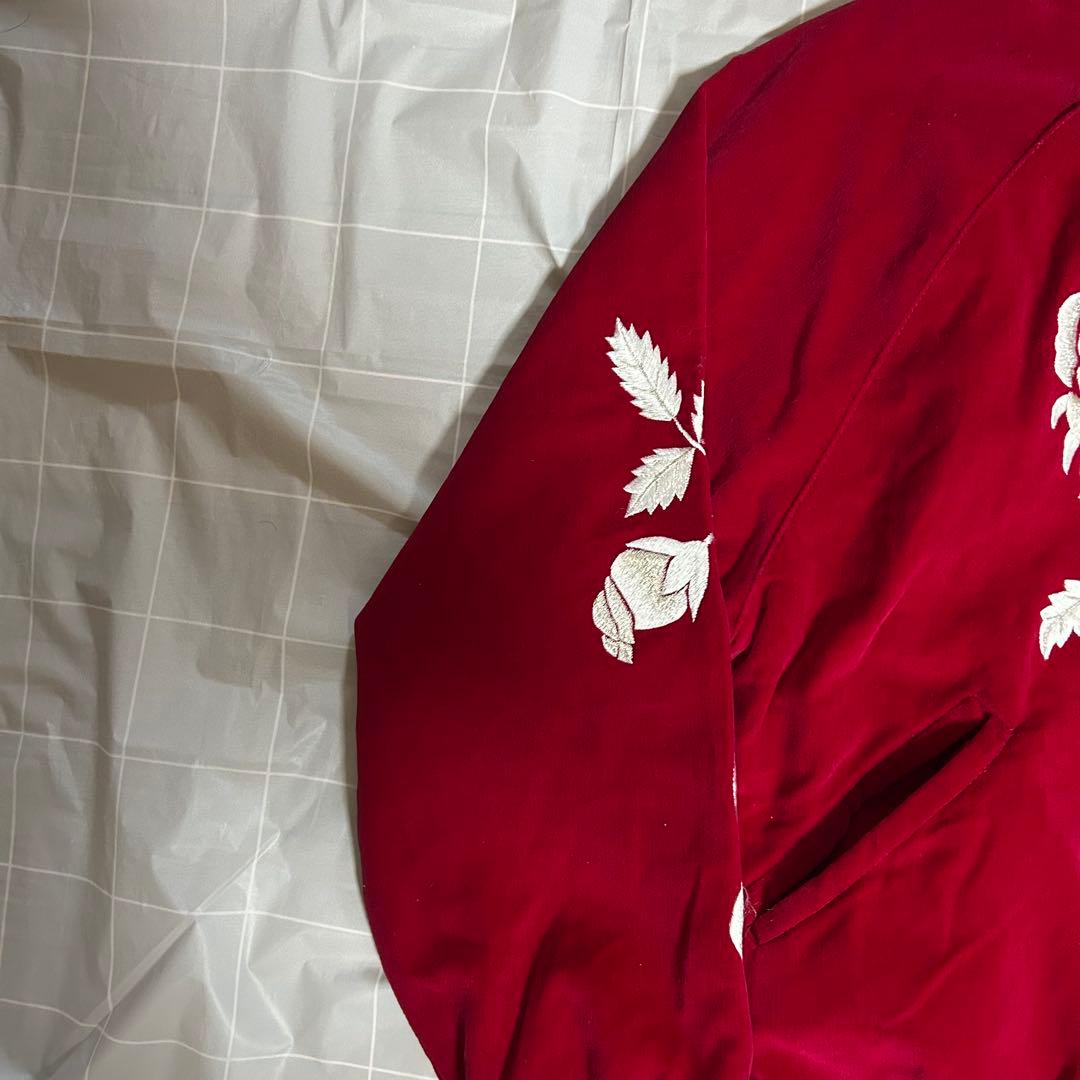 【美品】横須賀プリンス商会　ビンテージスカジャン　別珍　ベロア　M ワインレッド