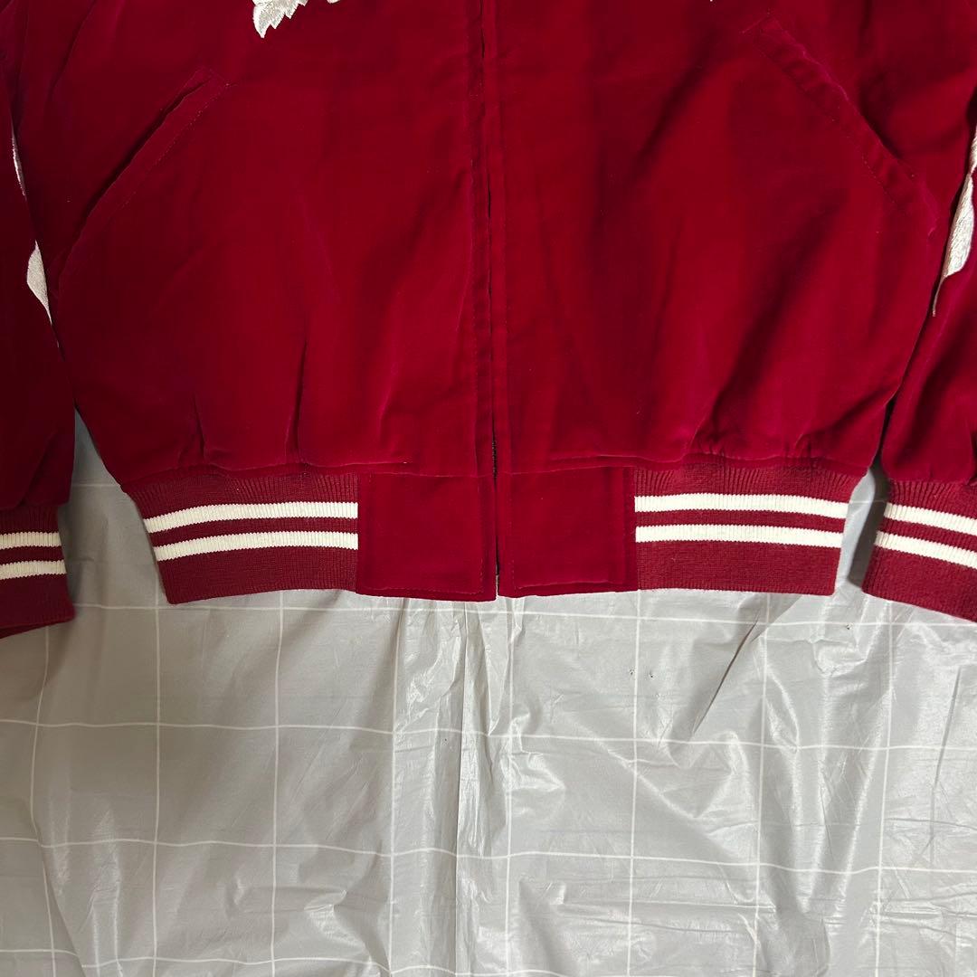 【美品】横須賀プリンス商会　ビンテージスカジャン　別珍　ベロア　M ワインレッド