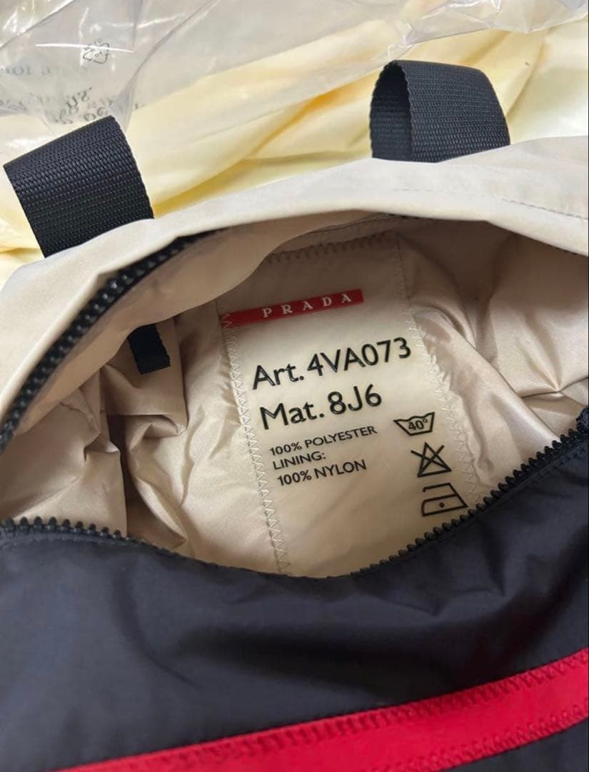 PRADA SPORTミニボストンバッグ ブラック・ベージュ・レッド