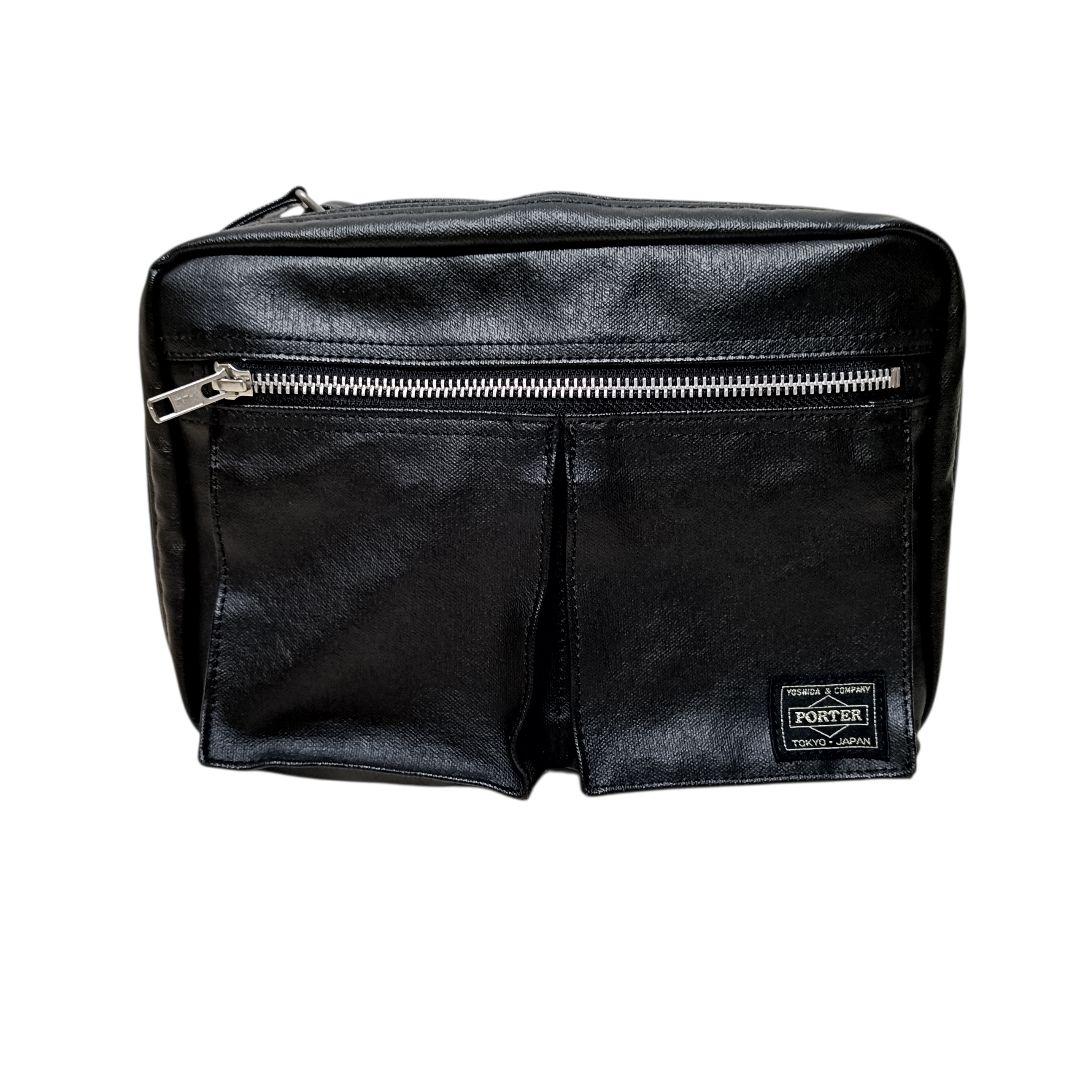 【極美品】ポーター ショルダーバッグ フリースタイル ダブルジップ2層 ブラック