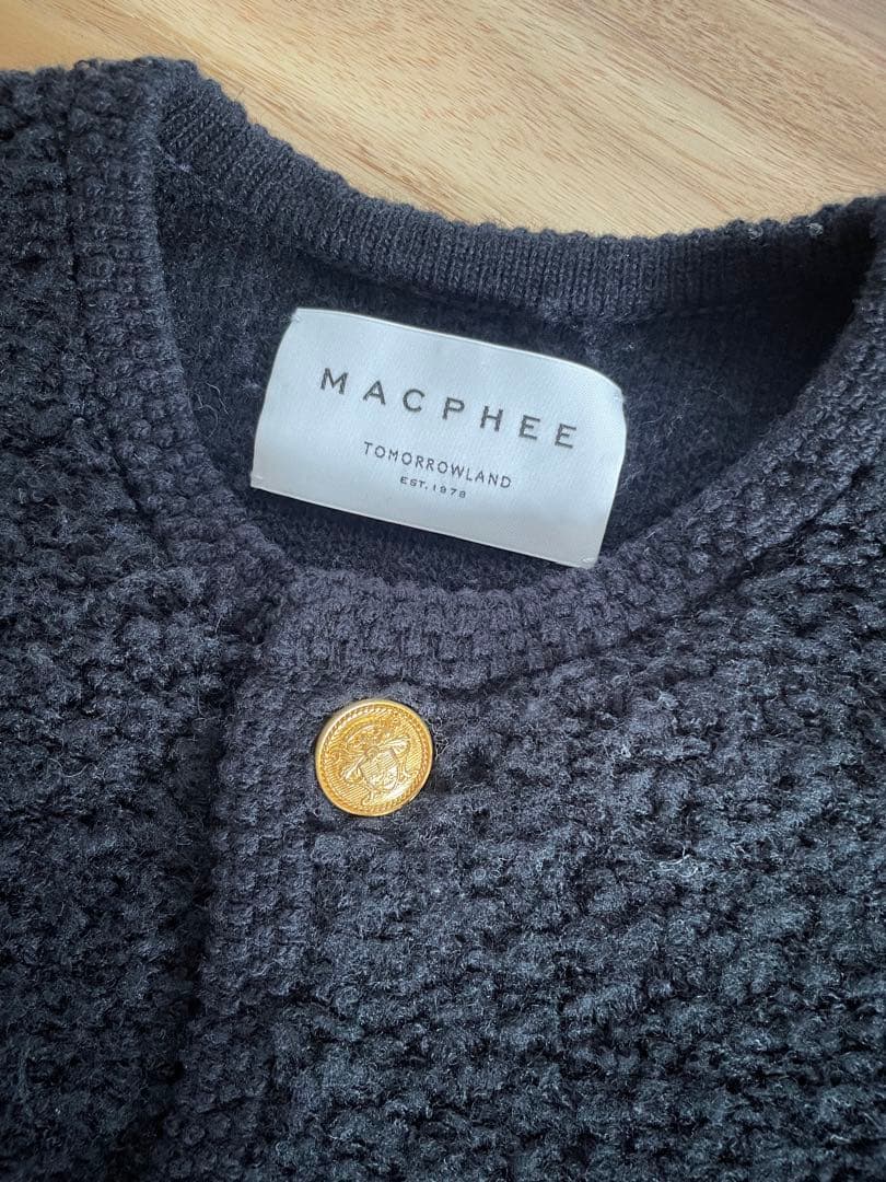 トゥモローランド　ムートンクルーネックカーディガン